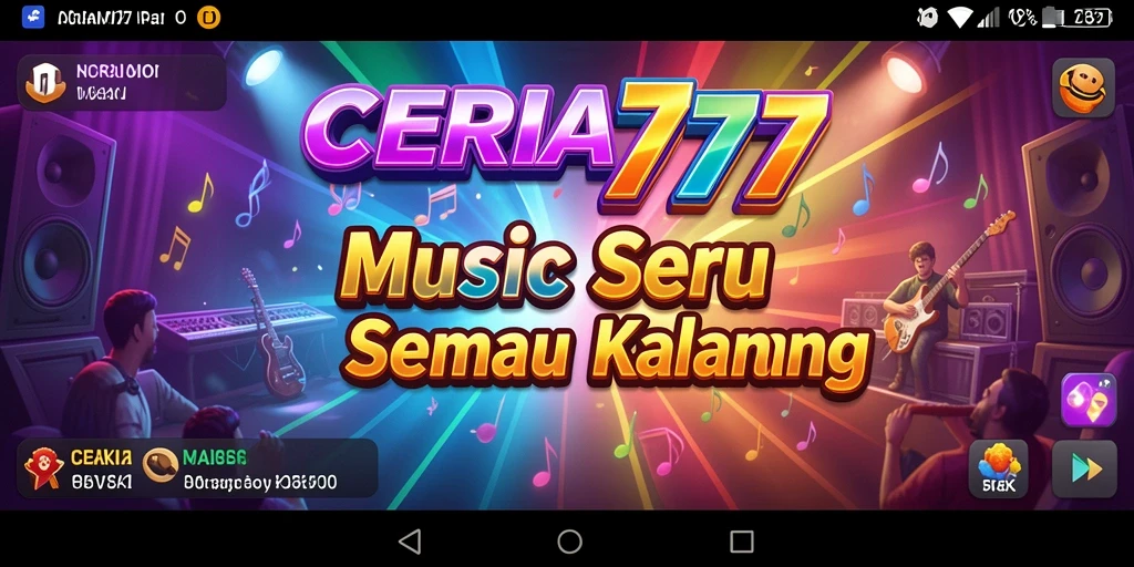 Tampilan seru dari gameplay CERIA777 saat berinteraksi dengan musik.