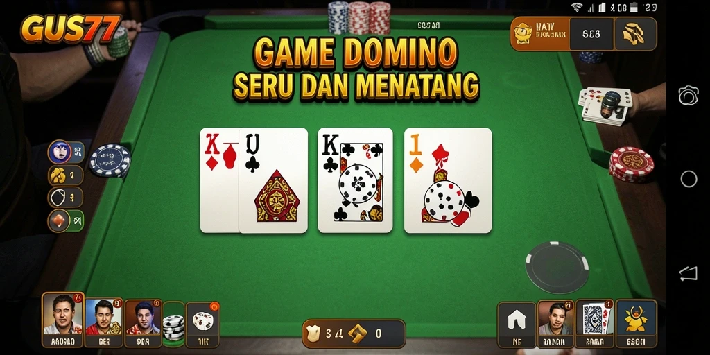 Screenshot GUS77 menampilkan gameplay domino yang menarik dan menyenangkan.