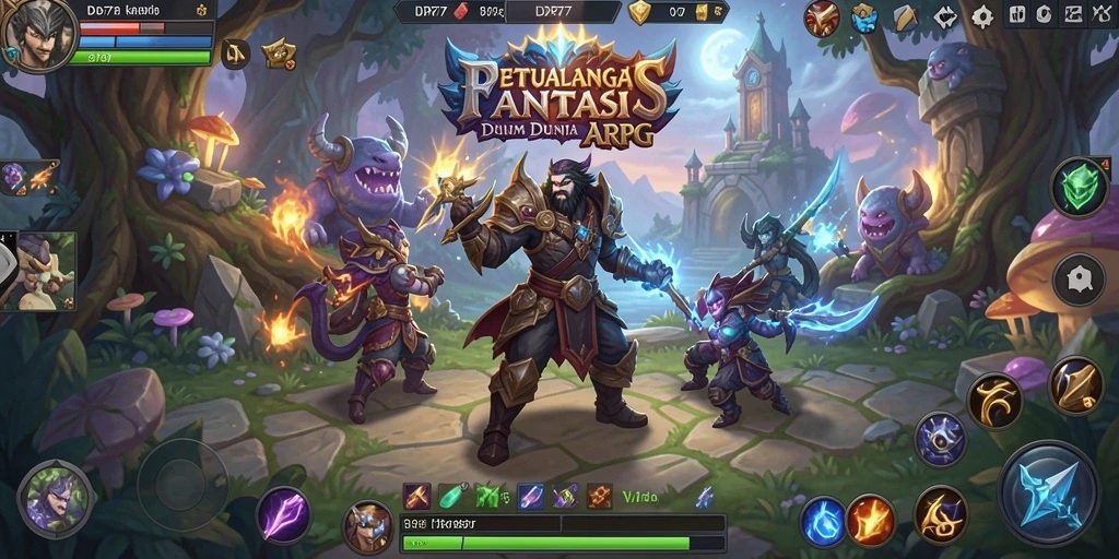 Tampilan gameplay ARPG IDR77 yang mengesankan dan interaktif.