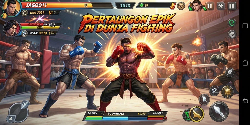 Gameplay JAGO11 yang menegangkan dan penuh aksi pertarungan yang seru.
