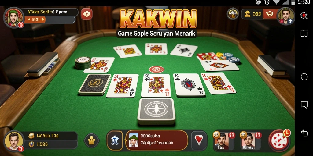 Tampilan menarik dari gameplay Gaple KAKWIN yang seru.