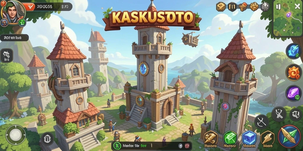 Screenshot game KASKUSTOTO menampilkan aksi pertahanan menara yang mendebarkan.