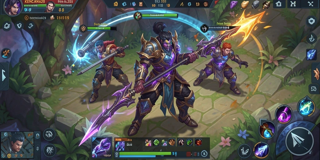 Screenshot KENCANA28 menampilkan aksi seru gameplay MOBA.