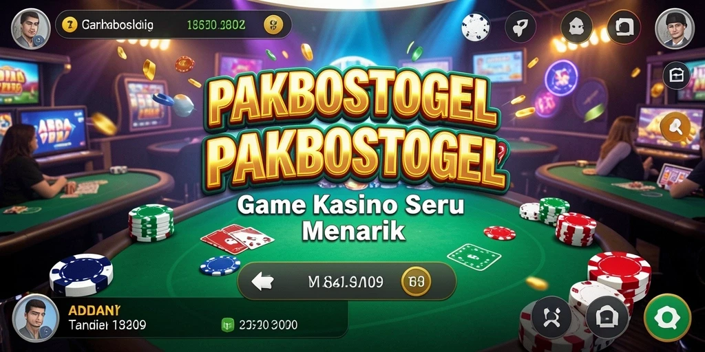 Screenshot utama PAKBOSTOGEL menampilkan gameplay kasino yang seru dan interaktif.